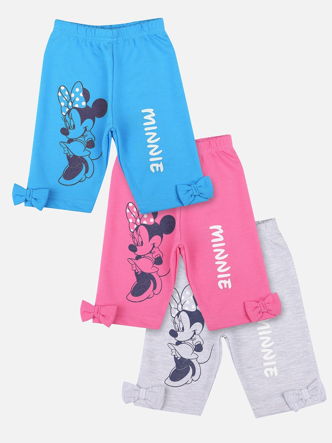 

Bodycare Kids Girls Pack of 3 Cotton Minnie Mouse Print Lounge Capris, Fuchsia