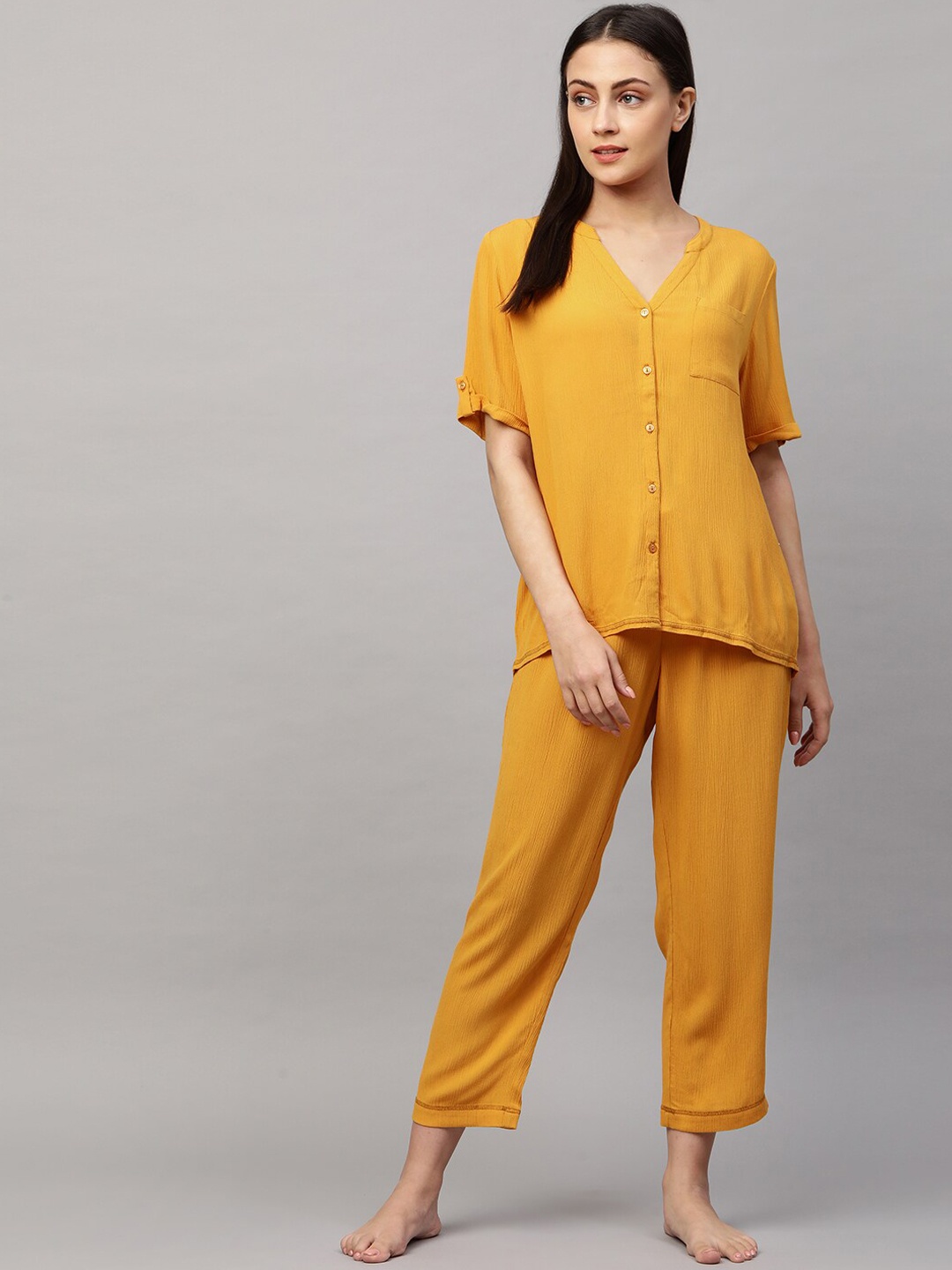 

Chemistry Women Mustard Night suit