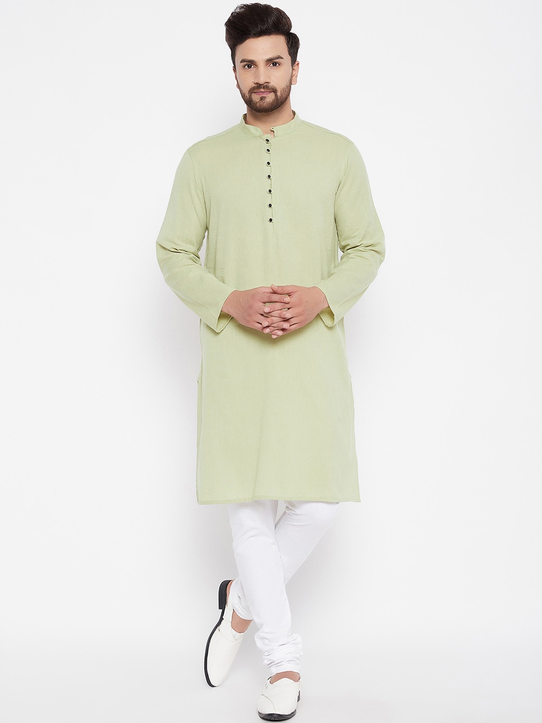 

even Men Solid Green Kurta