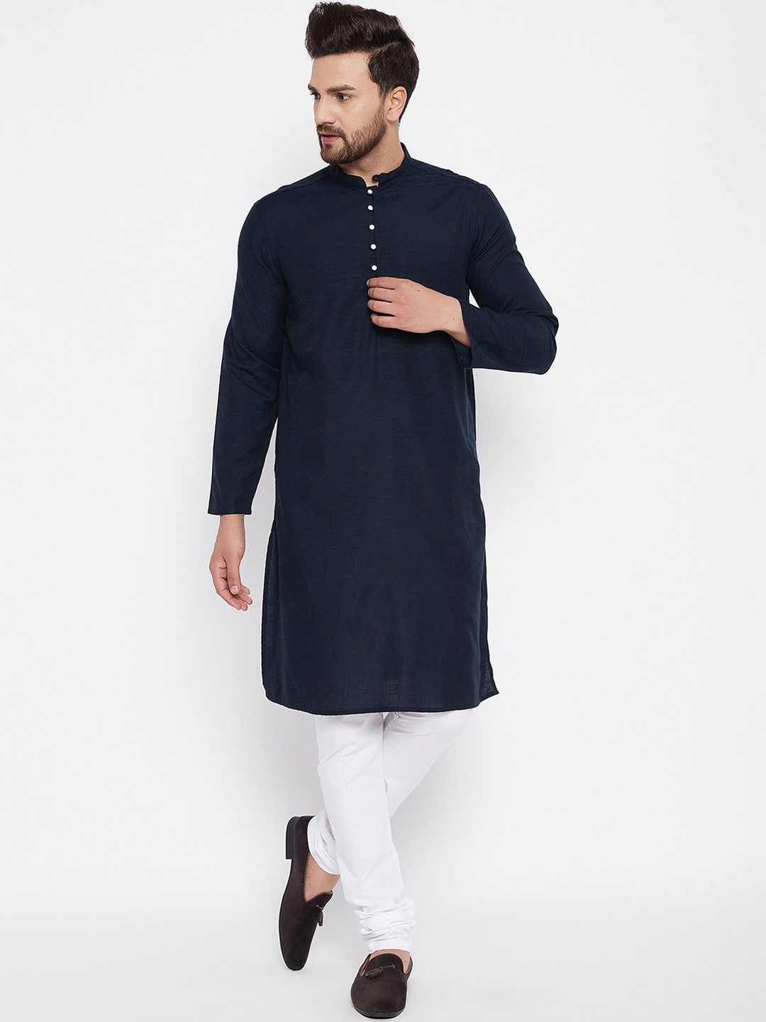 

even Men Blue Solid Kurta