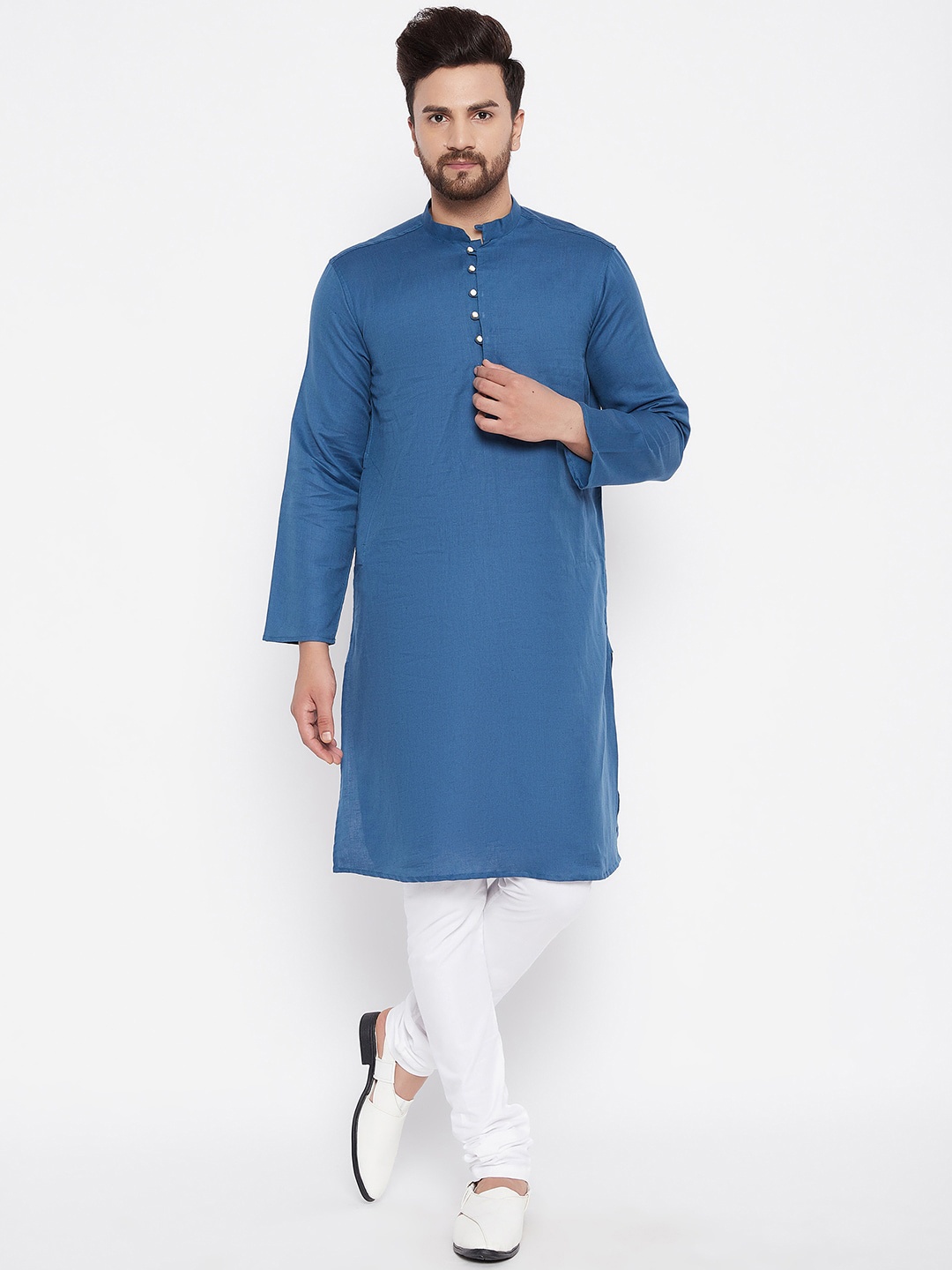 

even Men Blue Solid Kurta