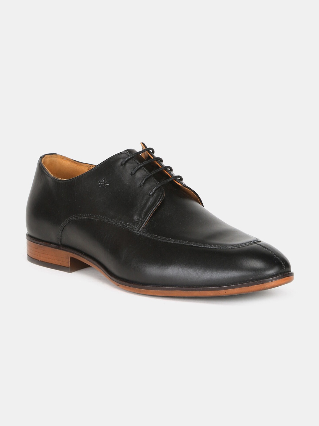 

Arrow Men Black Solid Leather Formal Derbys