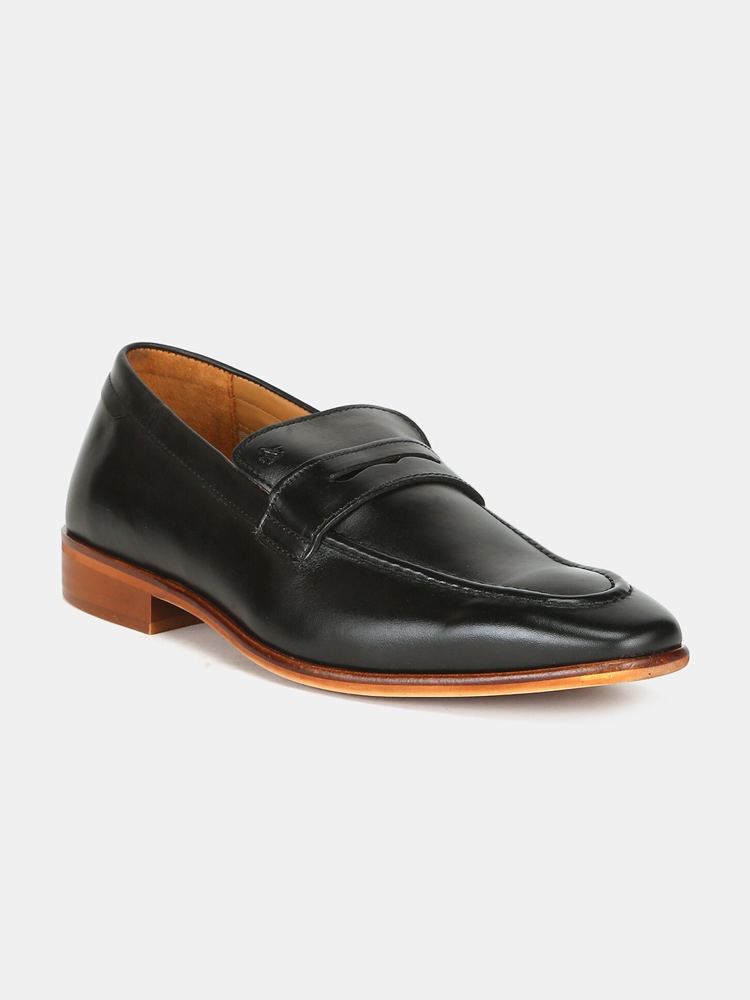 

Arrow Men Black Solid Leather Formal Slip-Ons