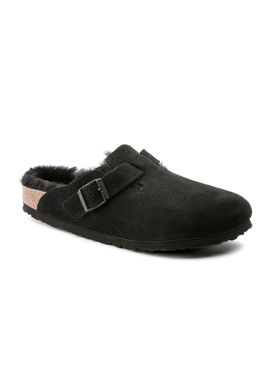 

Birkenstock Unisex Boston Shearling Black Regular Width Slides