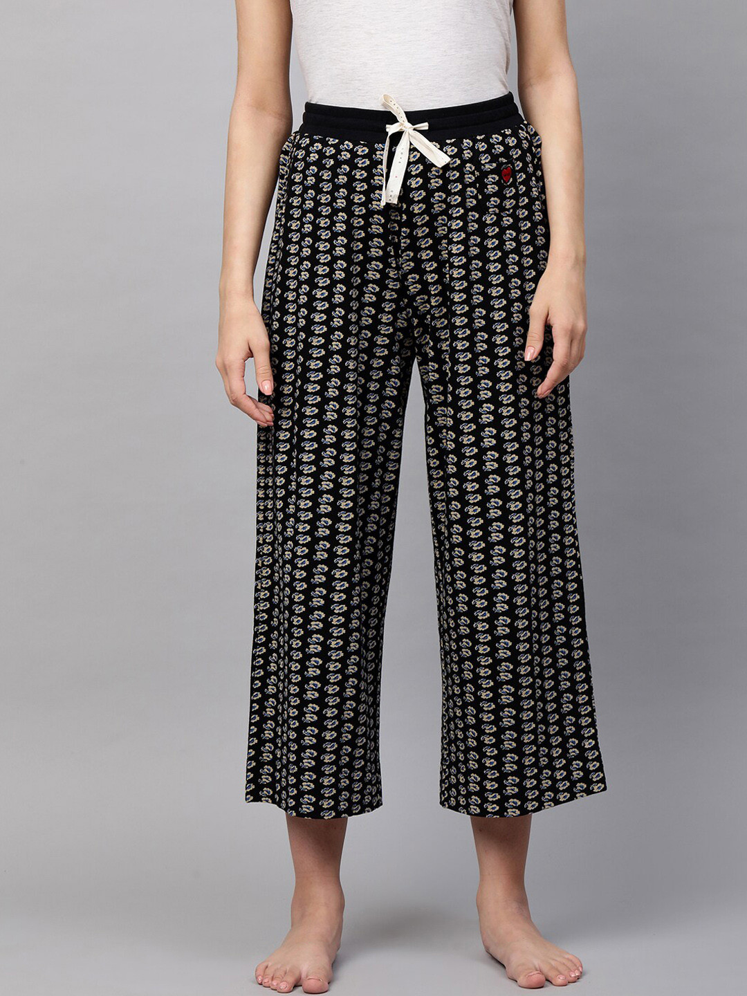 

Chemistry Womens Black Printed Cropped Lounge Pants