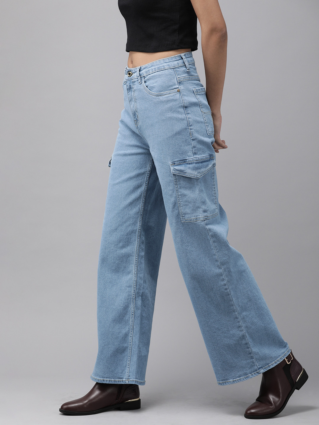 

Roadster Women Blue Wide Leg Stretchable Jeans