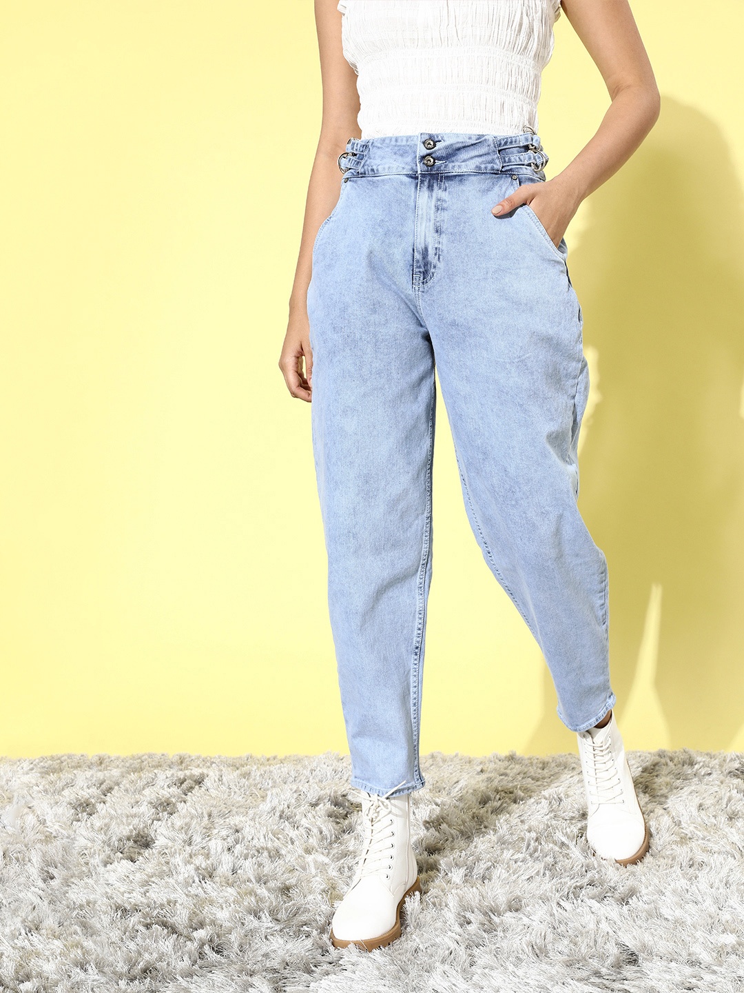 

Roadster Women Stunning Blue Mid-Rise Slouchy Fit Stretchable Jeans