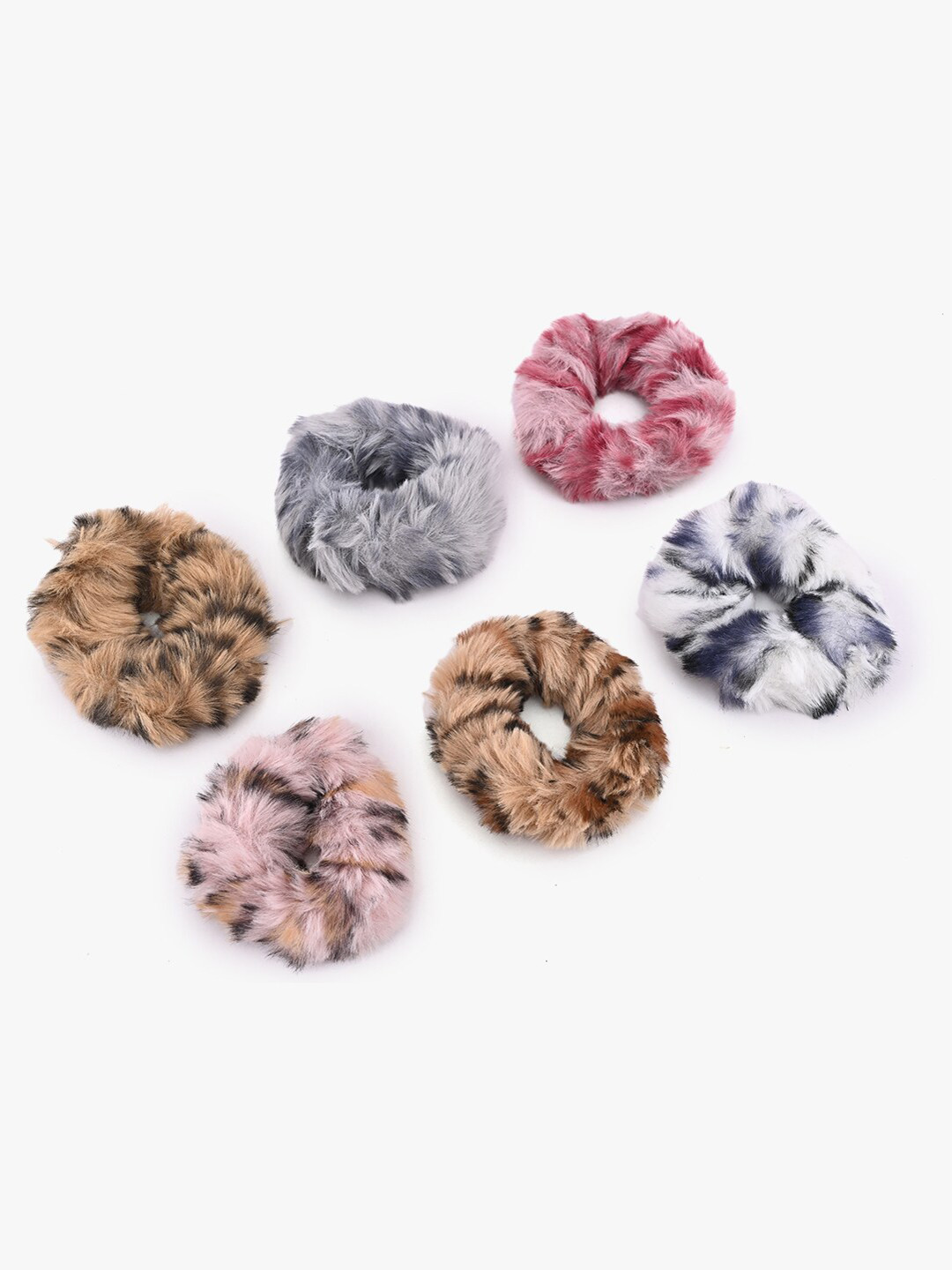 

BuckleUp Girls Brown & Pink Set of 6 Ponytail Holders