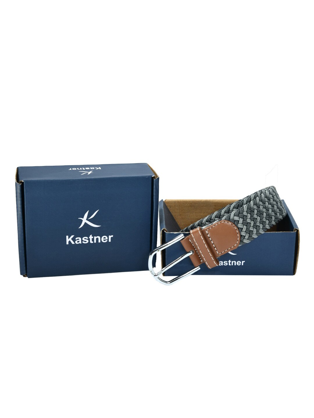 

Kastner Unisex Grey Braided Stretchable Belt