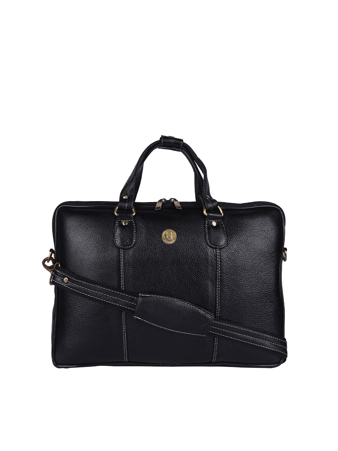 

HiLEDER Unisex Pure NDM Leather 16 Inch Laptop Bag, Black