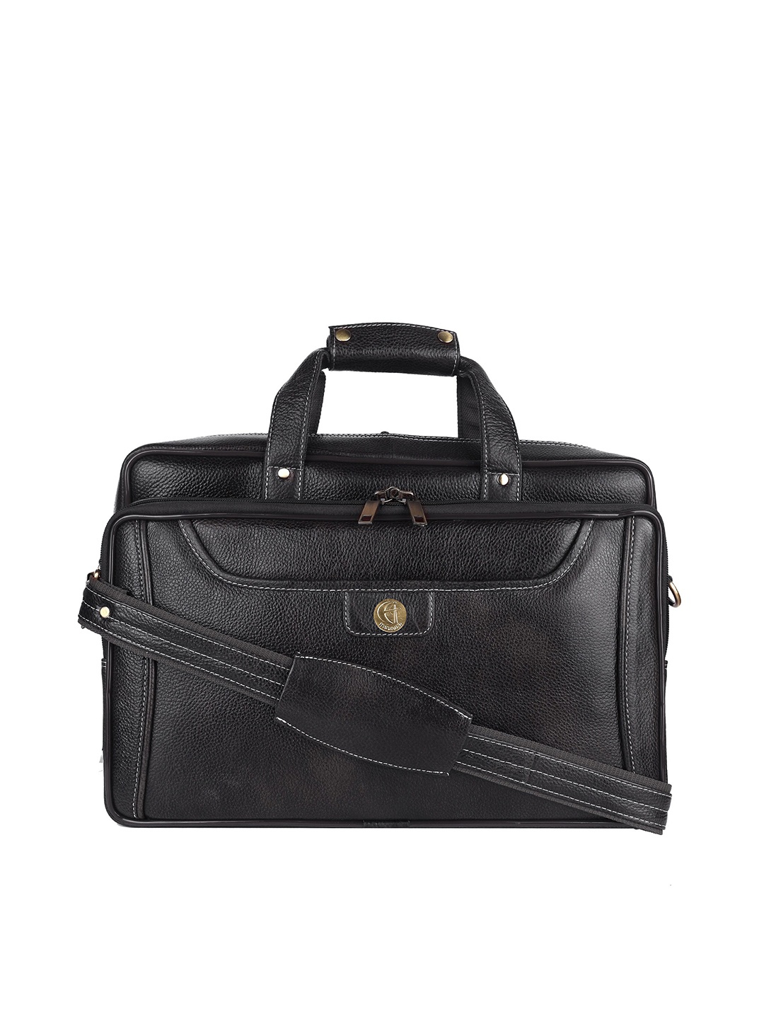 

HiLEDER Unisex Pure NDM Leather 16 Inch Briefcase Laptop Messenger Satchel Office Bag, Black