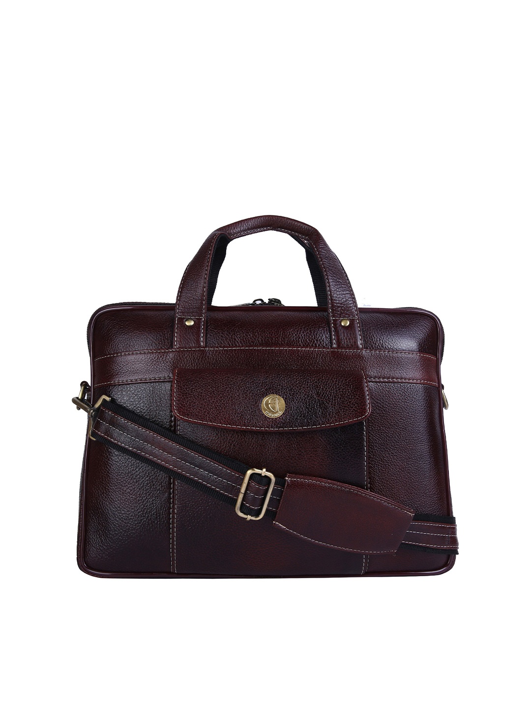 

HiLEDER Unisex Brown Leather Laptop Bag