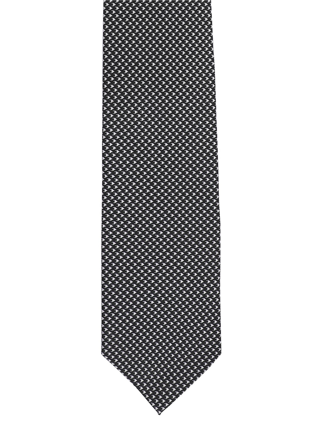 

Alvaro Castagnino Men Black & White Woven Design Broad Tie