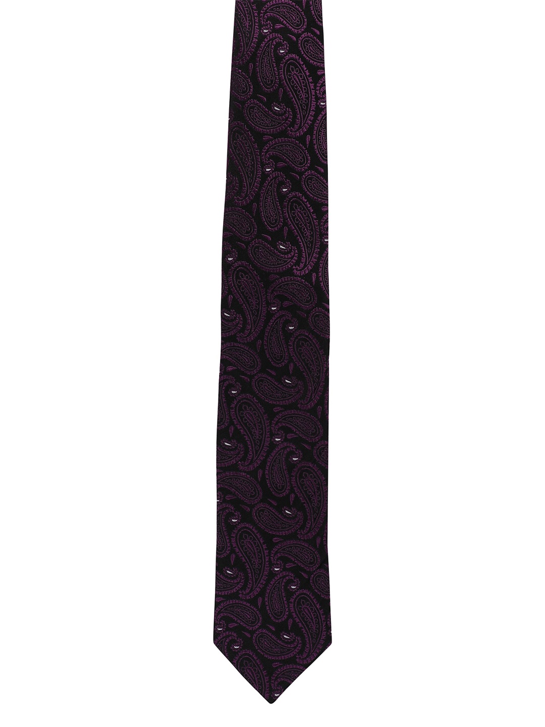 

Alvaro Castagnino Men Purple & Black Woven Design Broad Tie