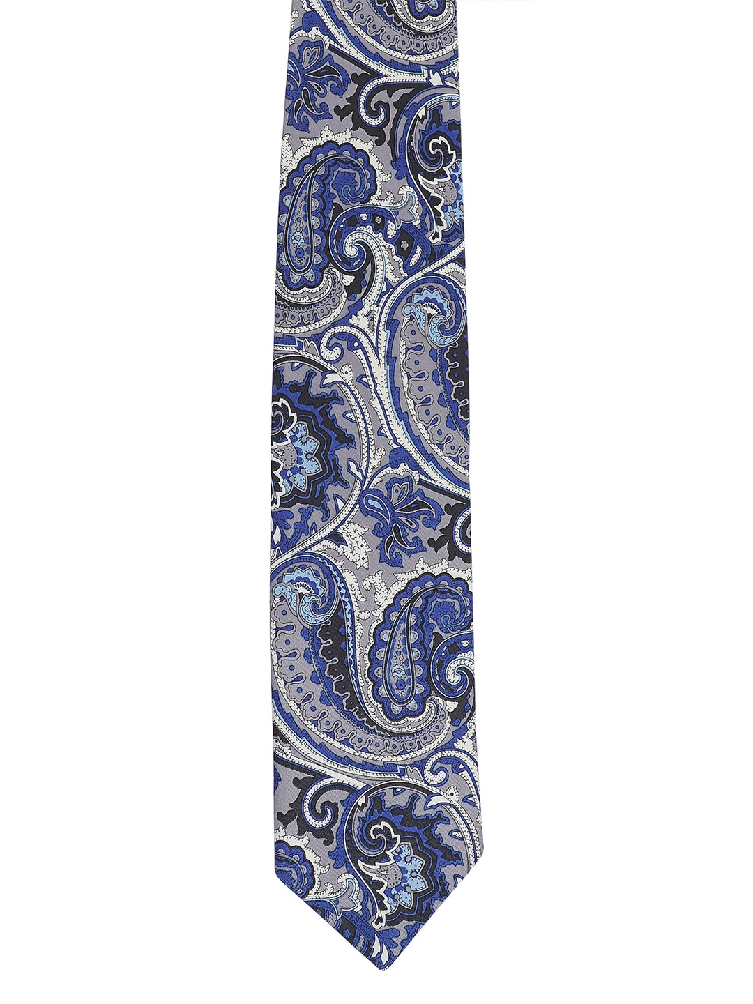 

Alvaro Castagnino Men Grey & Blue Printed Broad Tie