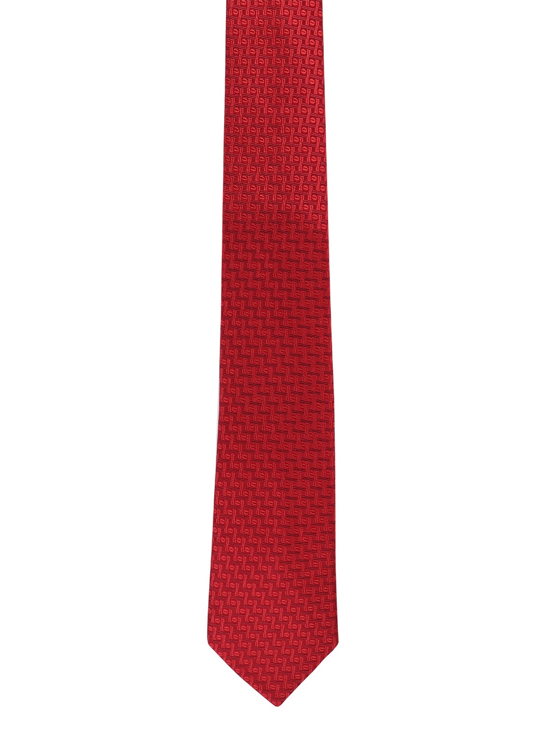 

Alvaro Castagnino Men Red Woven Design Broad Tie