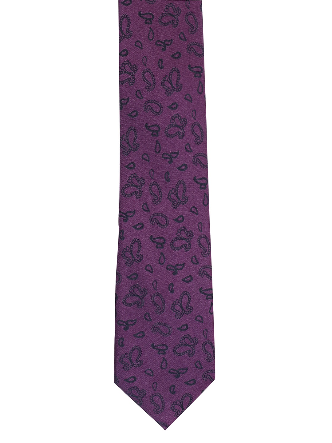 

Alvaro Castagnino Men Purple & Black Woven Design Broad Tie