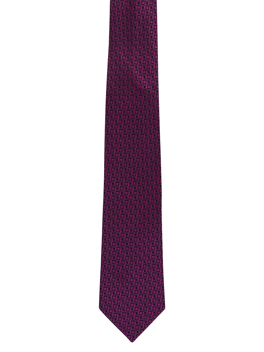 

Alvaro Castagnino Men Black & Purple Woven Design Broad Tie