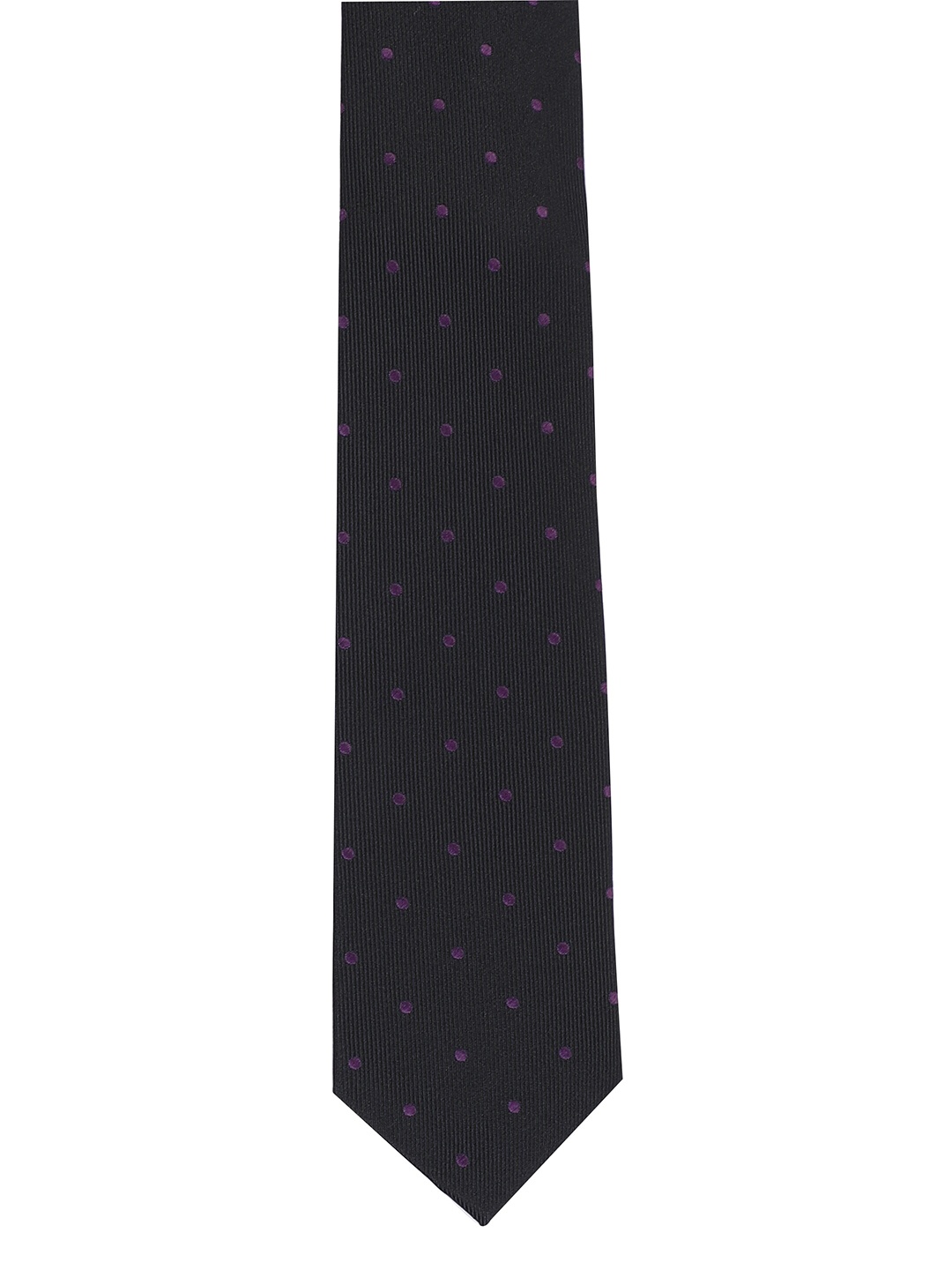 

Alvaro Castagnino Men Black & Purple Woven Design Broad Tie