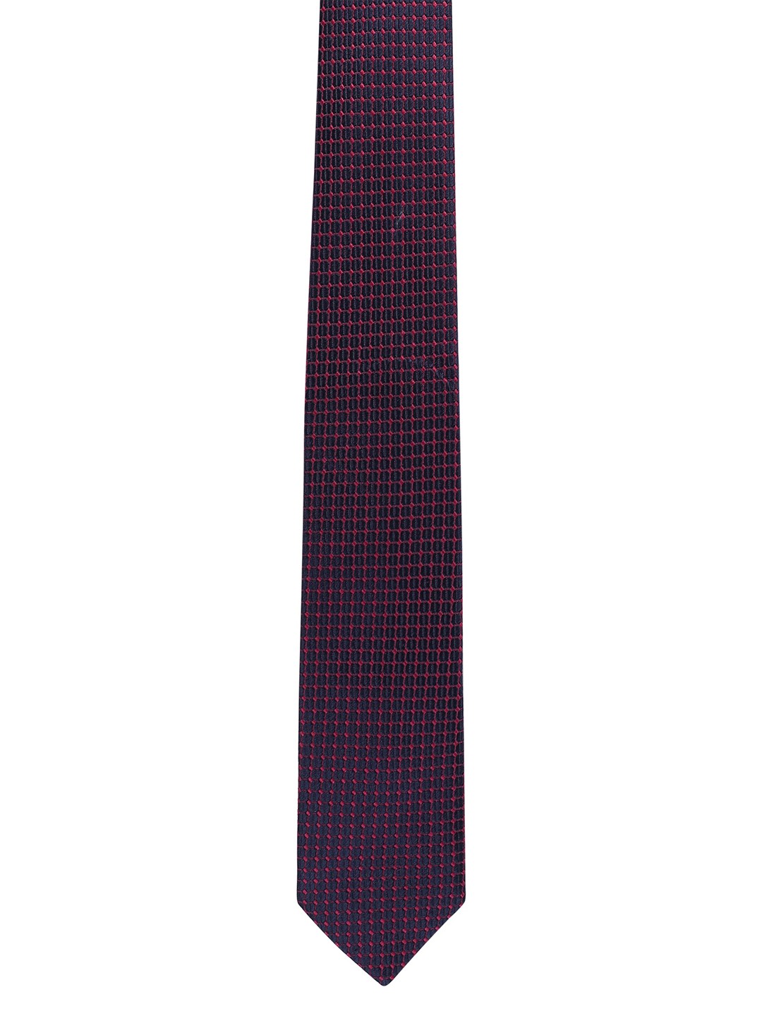

Alvaro Castagnino Men Navy Blue & Pink Woven Design Broad Tie