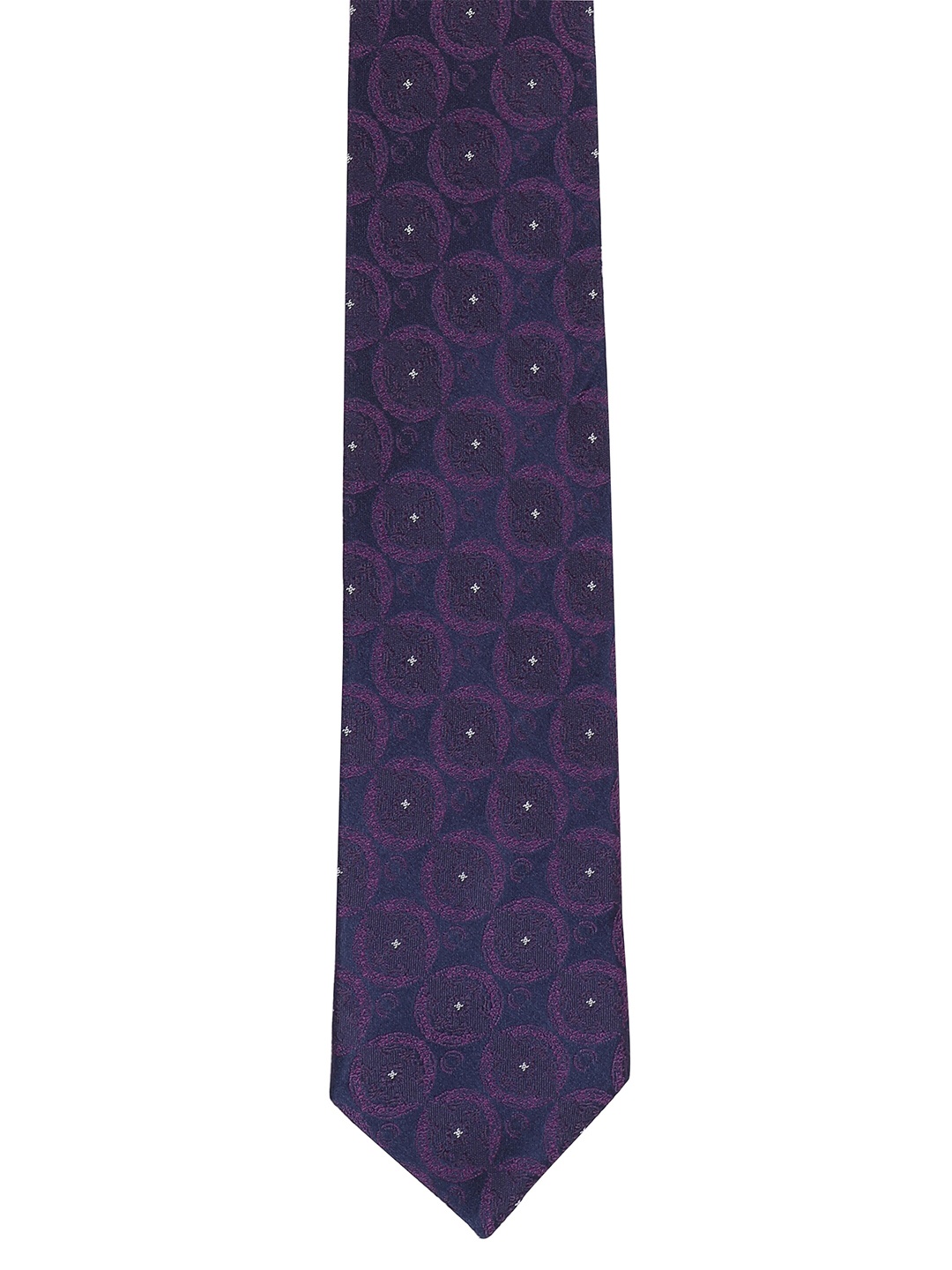 

Alvaro Castagnino Men Purple & White Woven Design Broad Tie