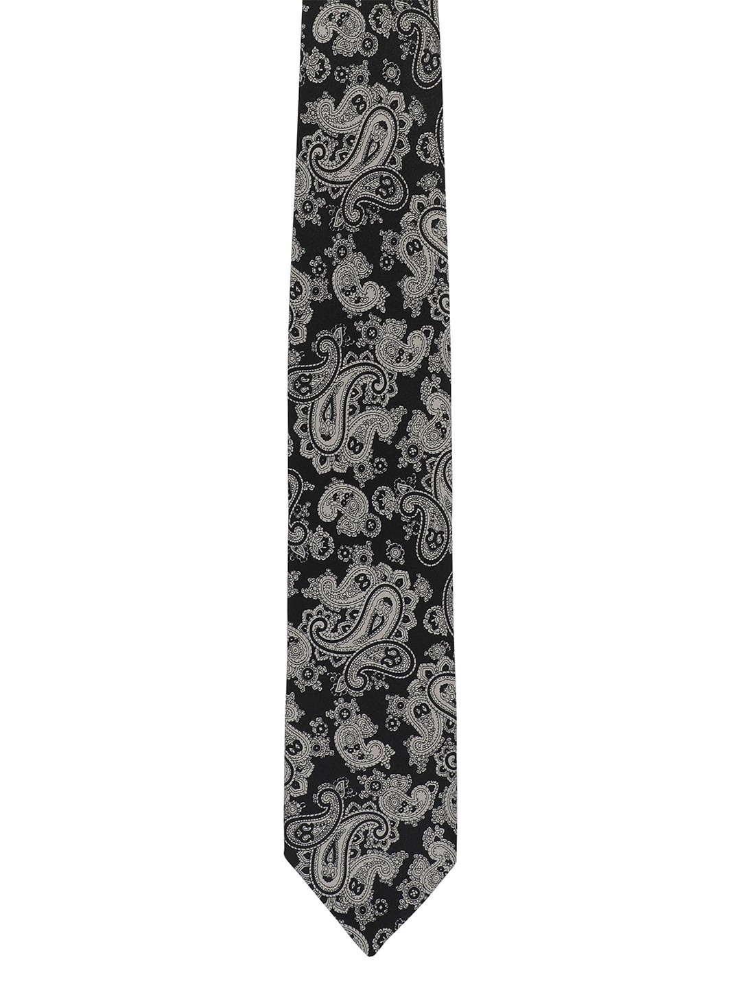 

Alvaro Castagnino Men Grey & Black Printed Broad Tie
