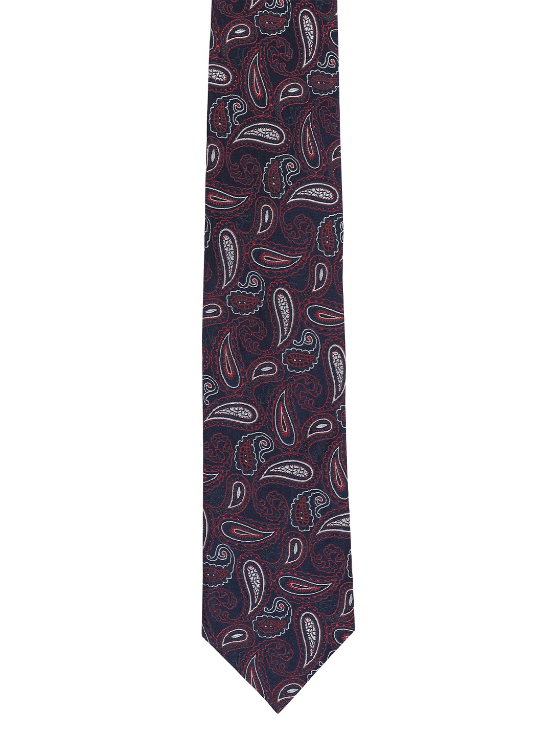 

Alvaro Castagnino Men Black & Maroon Woven Design Broad Tie