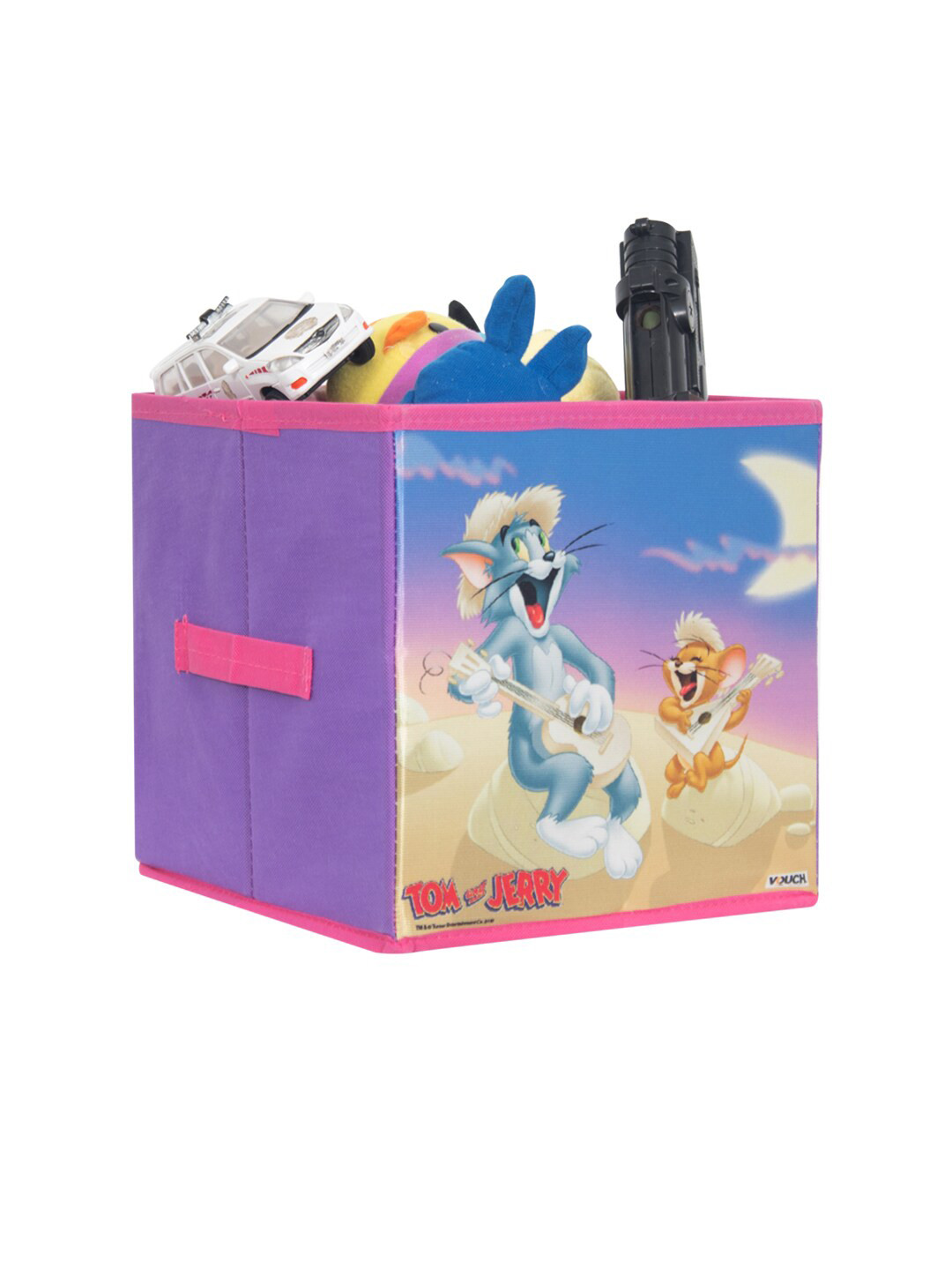 

prettykrafts Pink Barbie Printed Foldable Kids Toys Organizer Storage Box, Purple