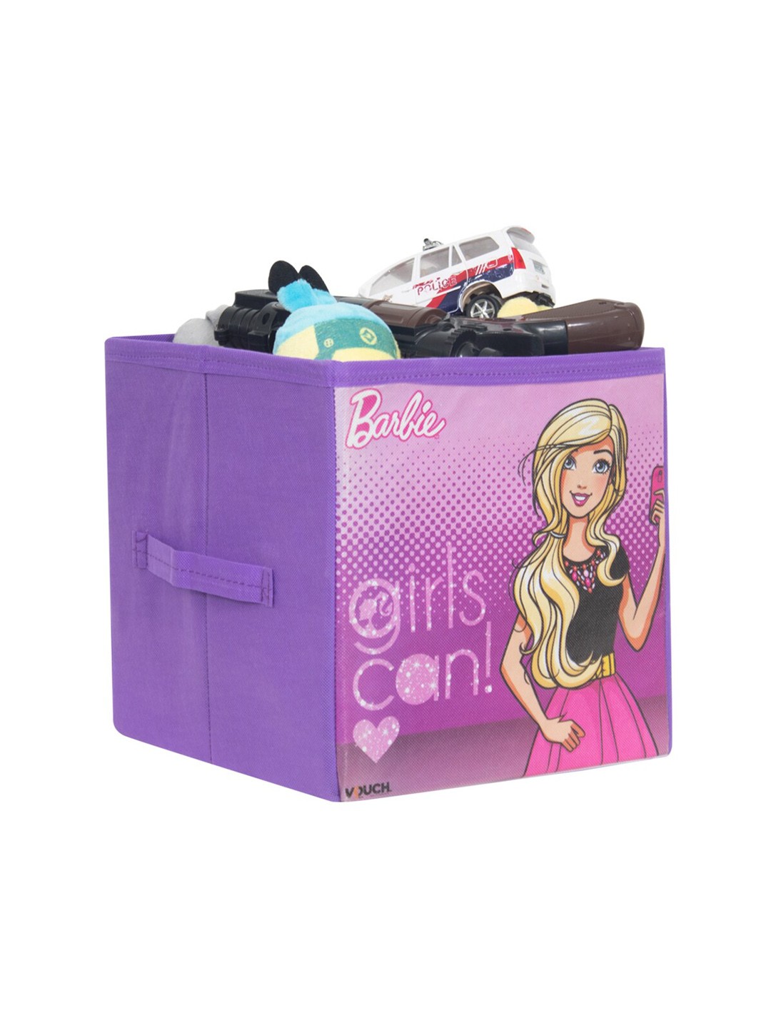 

prettykrafts Pink Barbie Printed Foldable Kids Toys Organizer Storage Box, Purple