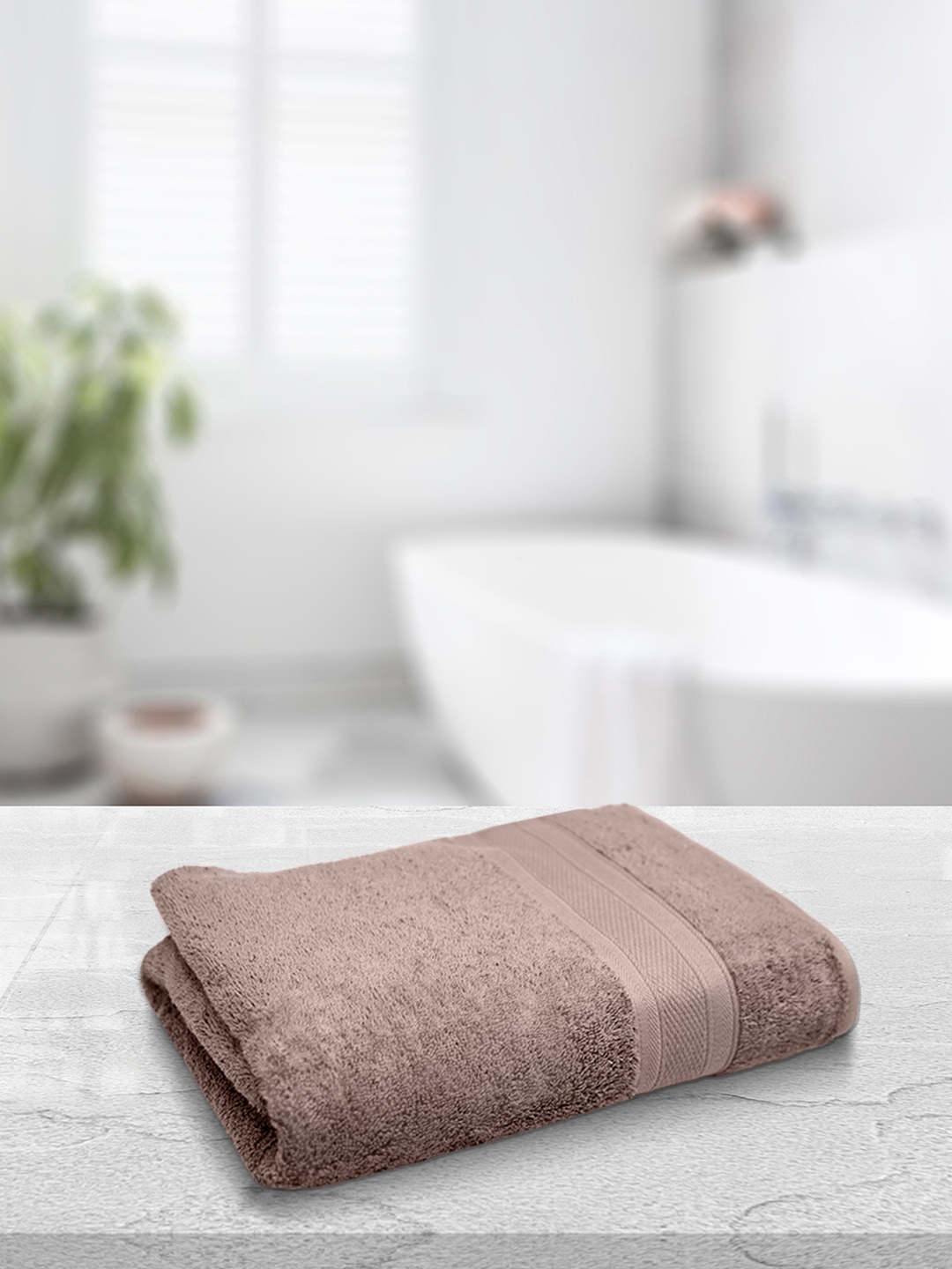 

MYTRIDENT Brown Solid Pure Cotton 500 GSM Soft Plush Bath Towel