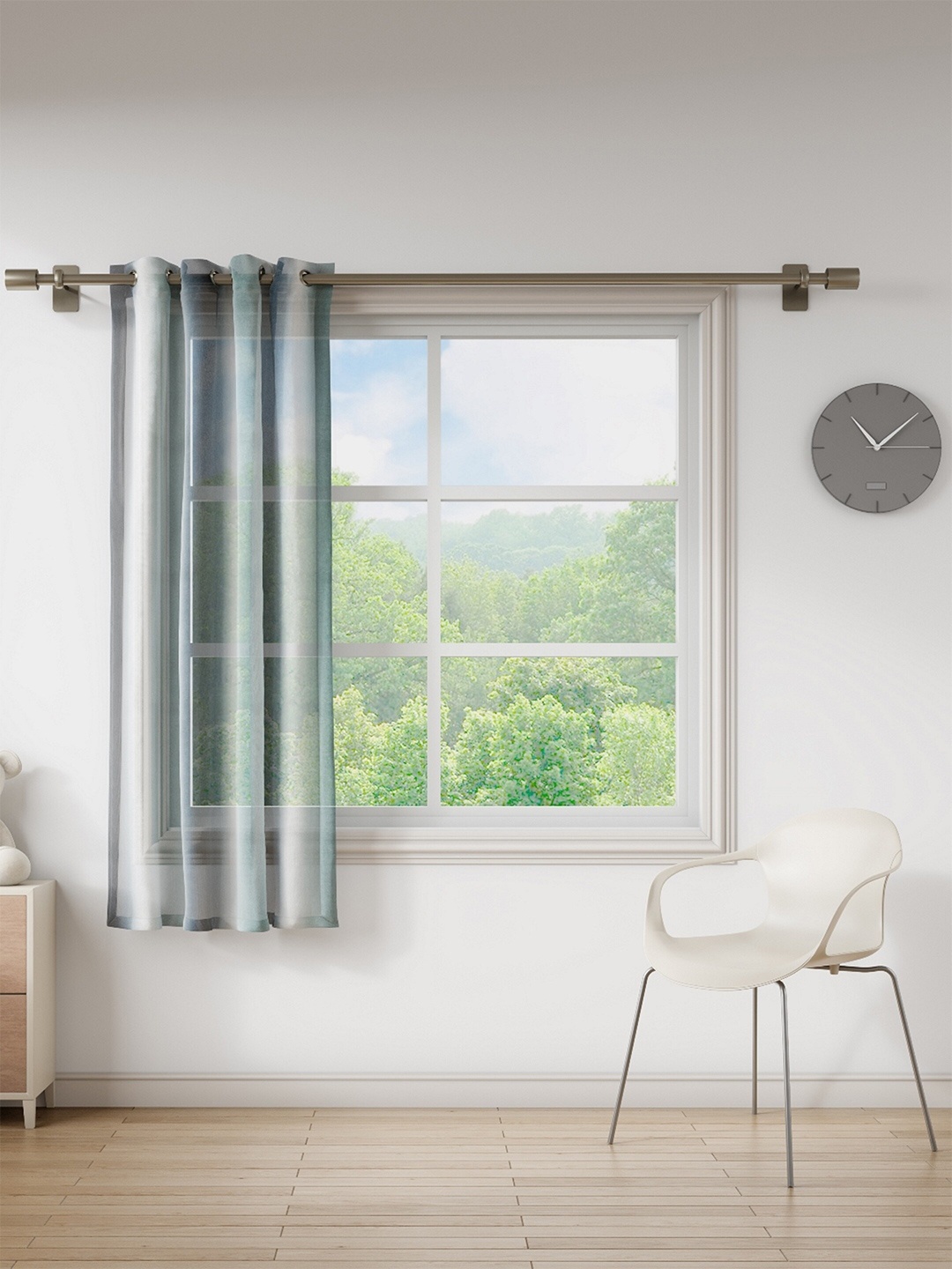 

DDecor Blue & Grey Sheer Window Curtain