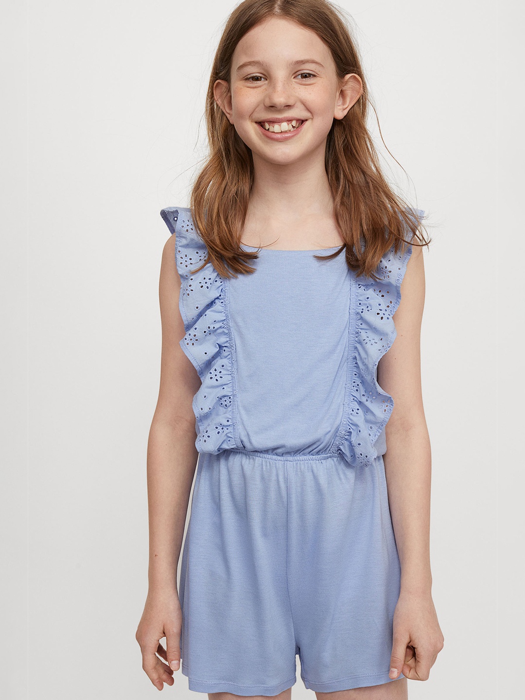 

H&M Girls Blue Flounced playsuit
