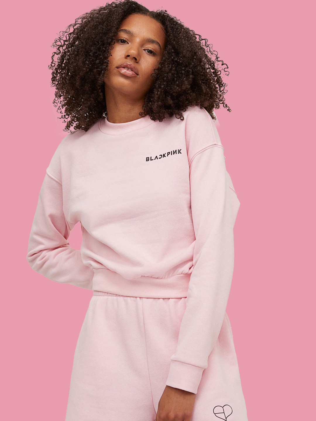 

H&M Woman Pink Printed sweatshirt