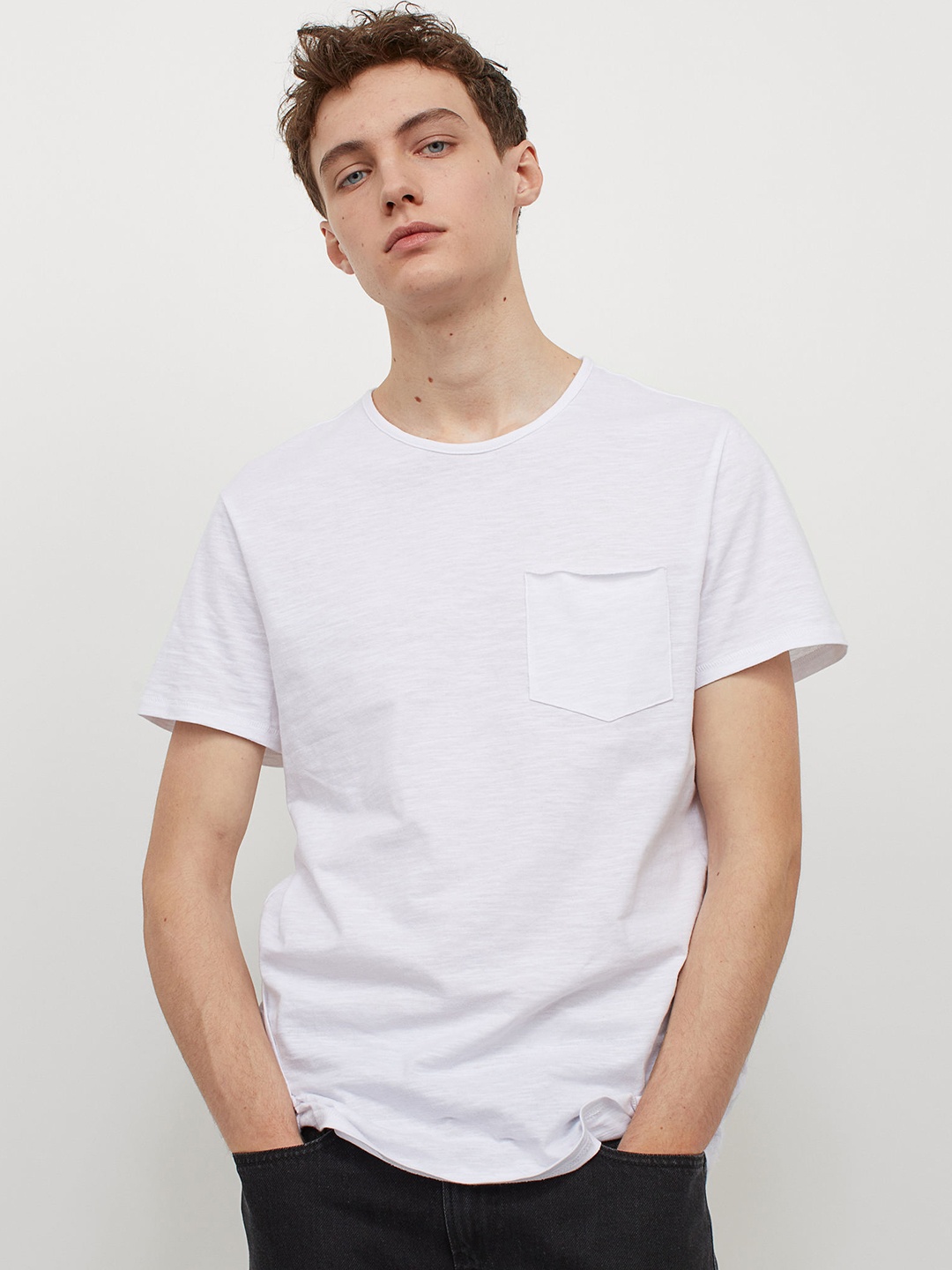 

HM Men White Cotton Pure Cotton T-shirt