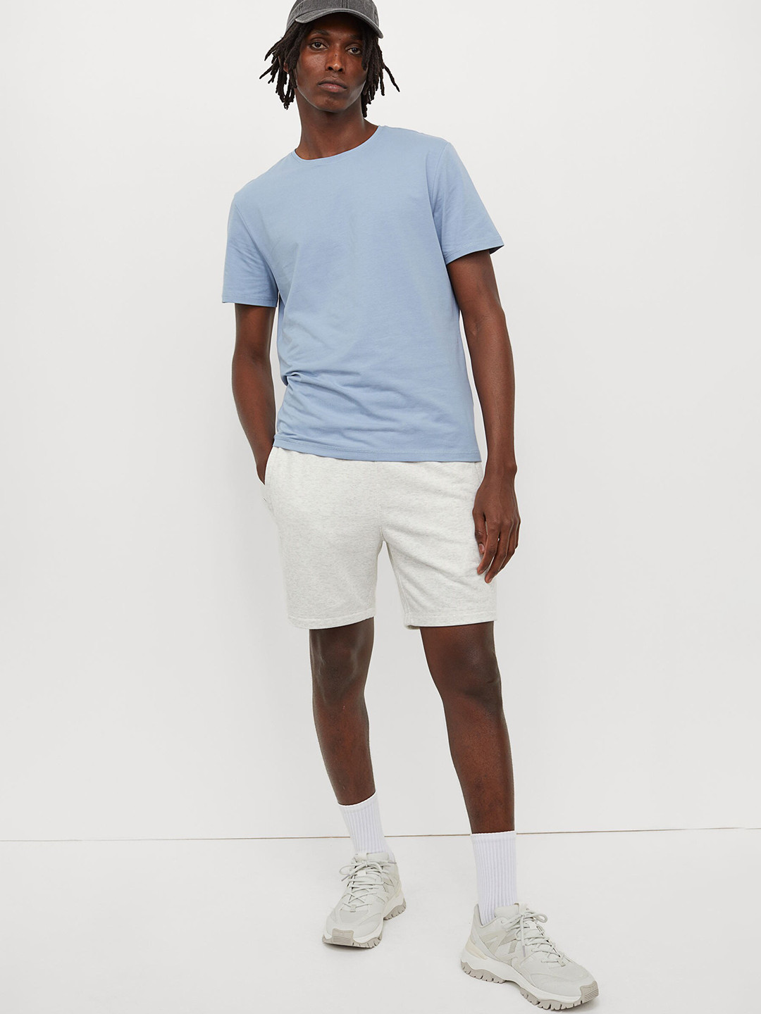 

H&M Pack of 2 Men Grey & Blue Solid COOLMAX T-shirts