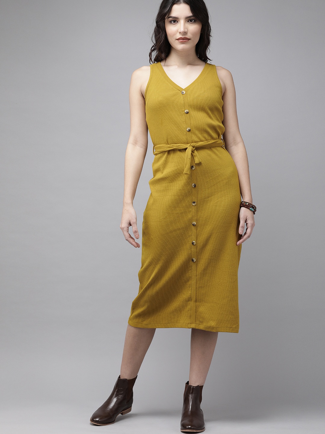 

Roadster Olive Green Bodycon Midi Dress