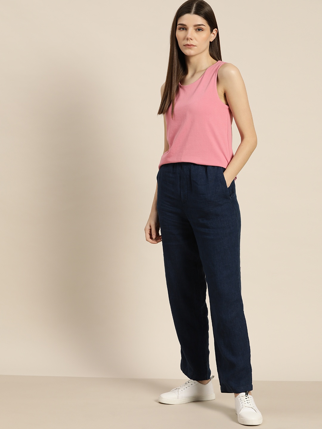 

ether Women Pink Solid T-shirt