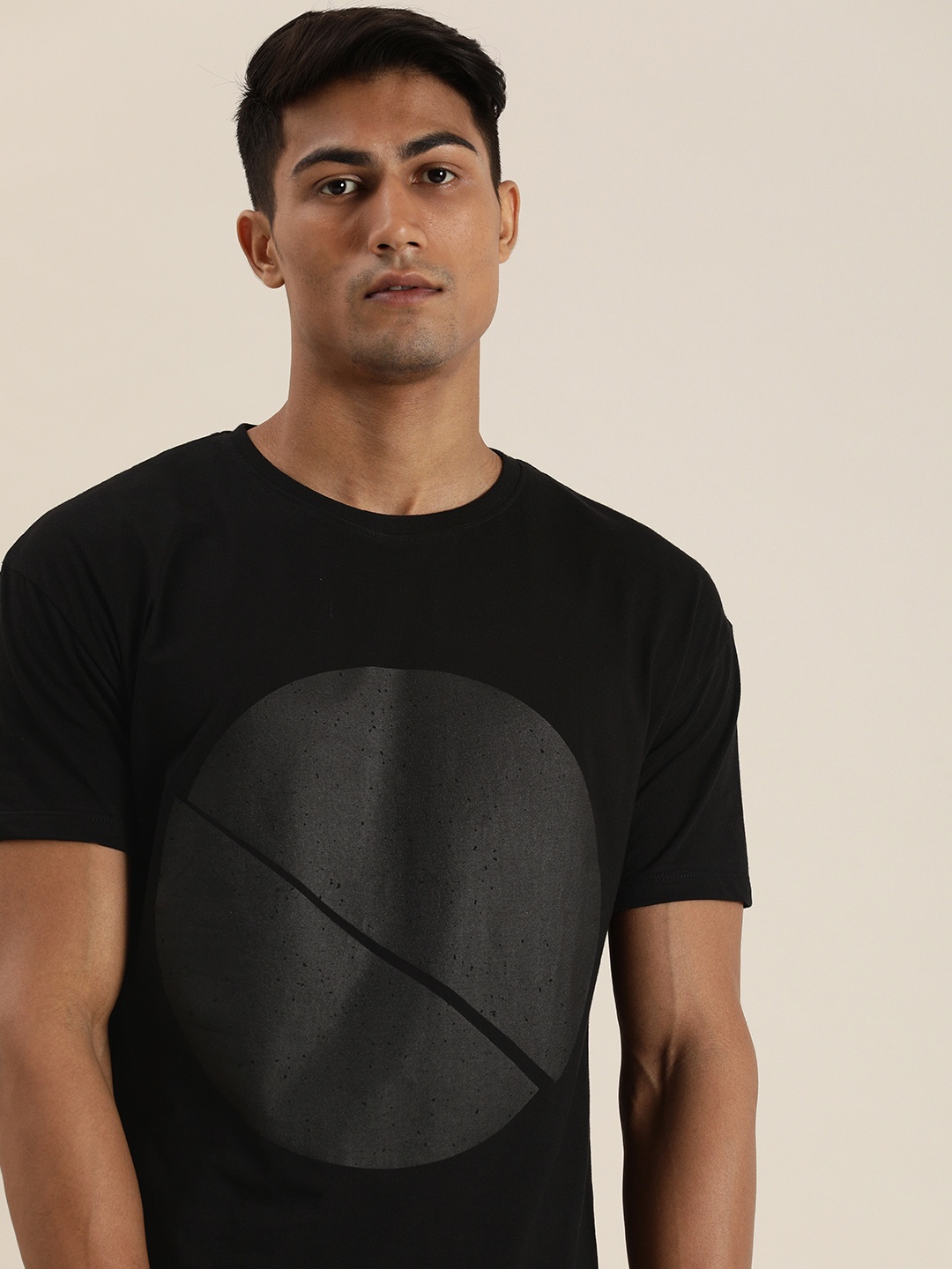 

ether Men Black Printed T-shirt