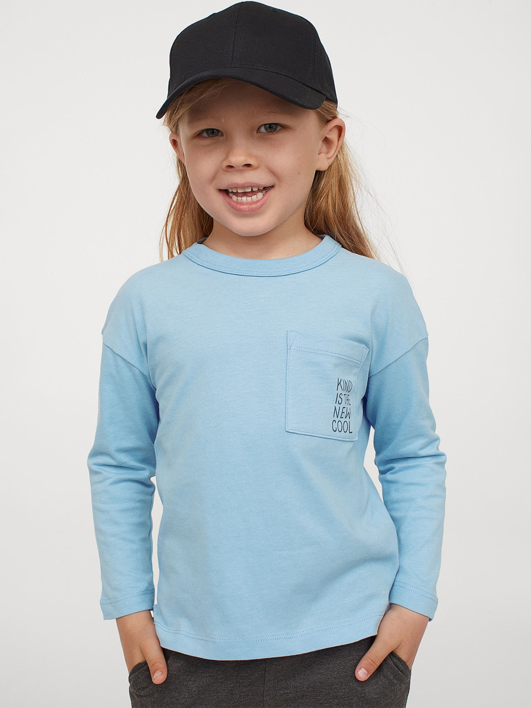 

HM Boys Blue Pure Cotton Pocket-Detail Jersey Top