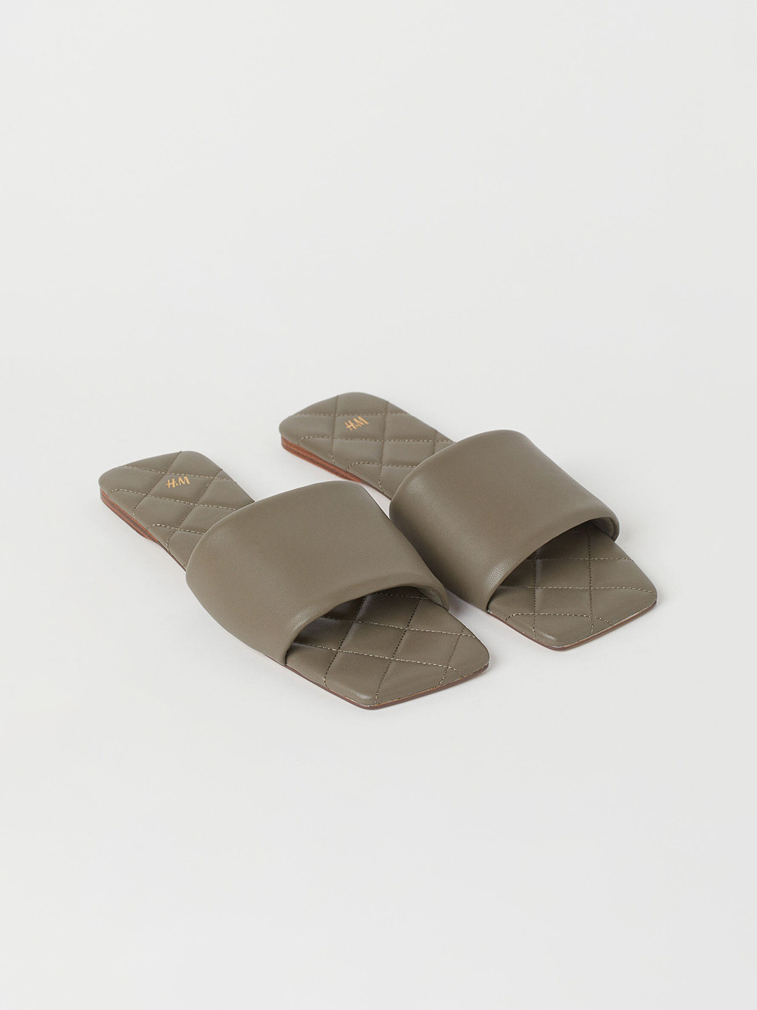 

H&M Women Grey & Beige Solid Slides