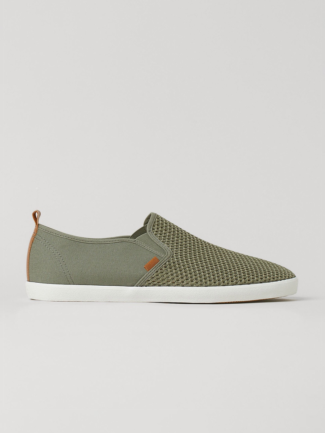 

H&M Men Khaki Green Slip-On Trainers