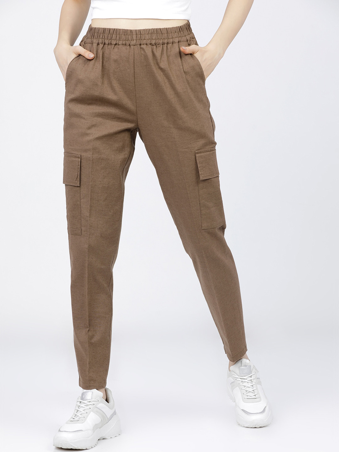 

Tokyo Talkies Women Brown Cargos Trousers