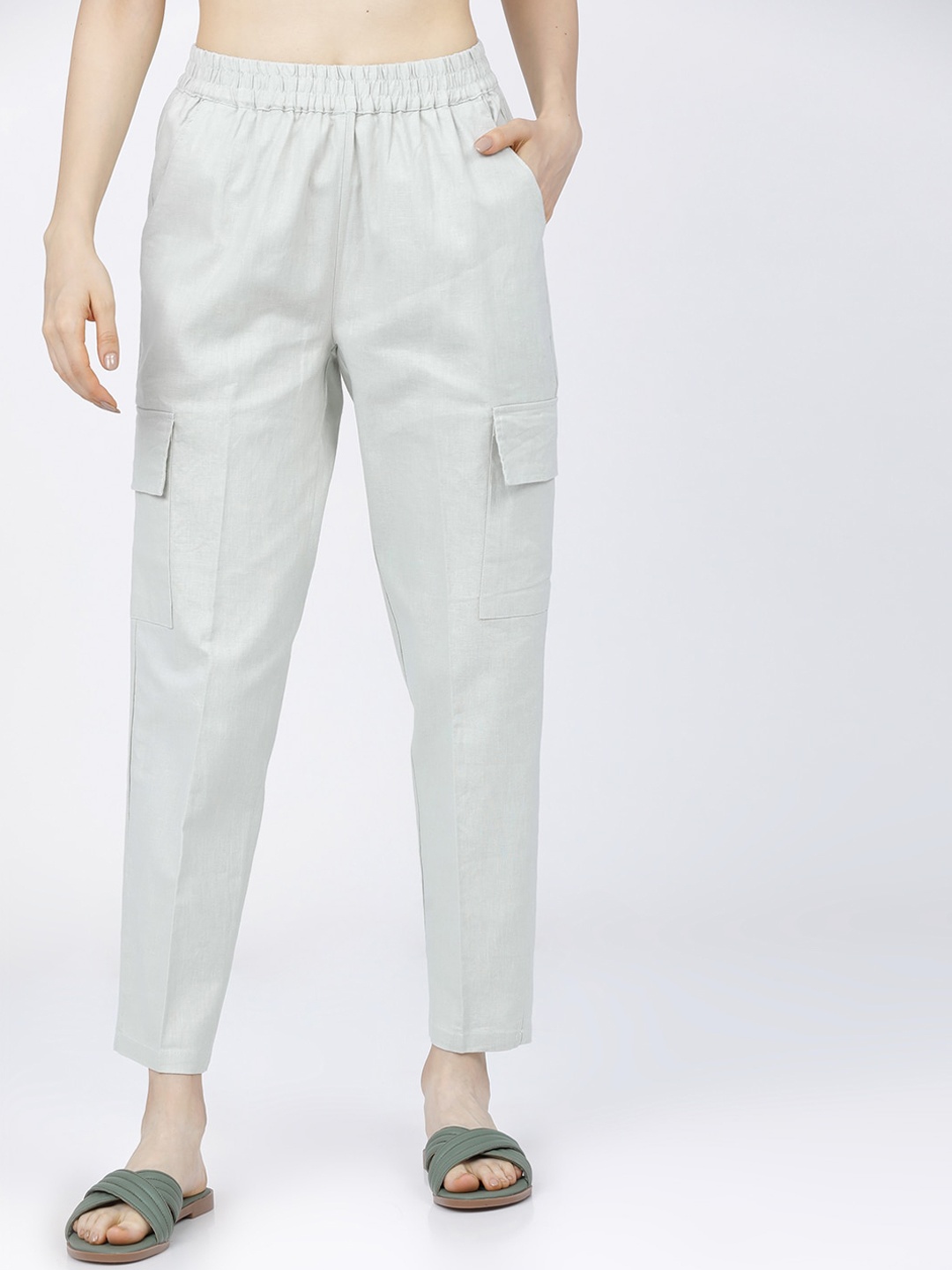 

Tokyo Talkies Women Green Cargos Trousers