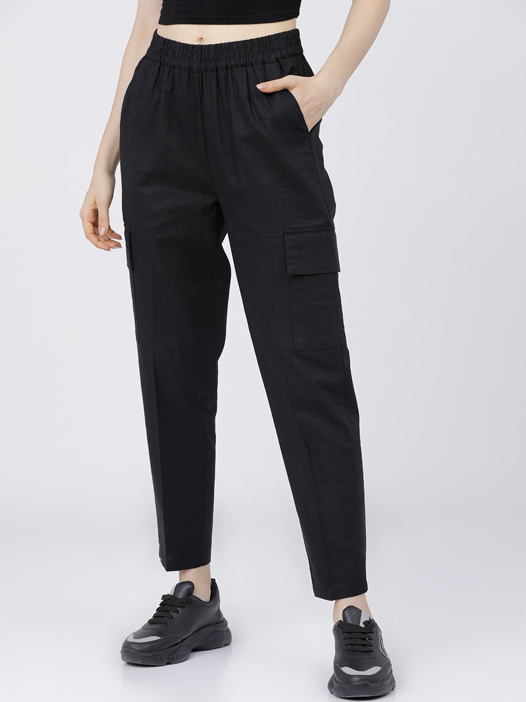 

Tokyo Talkies Women Black Joggers Trousers