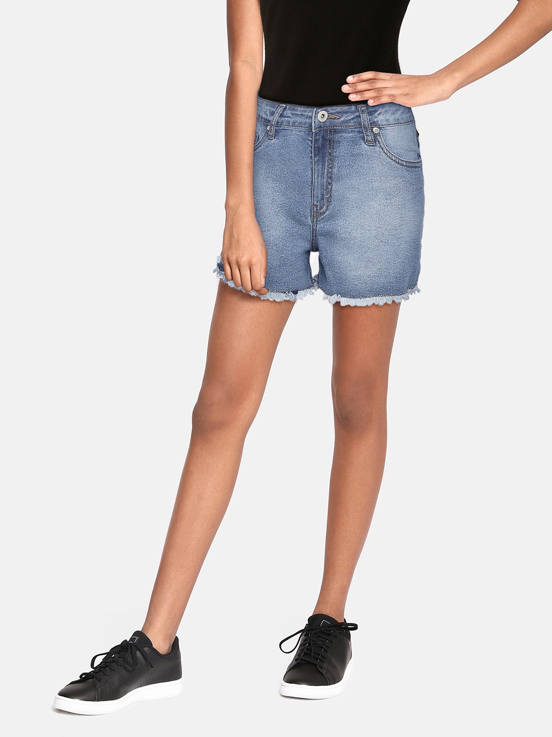

UTH by Roadster Girls Blue Washed Denim Shorts