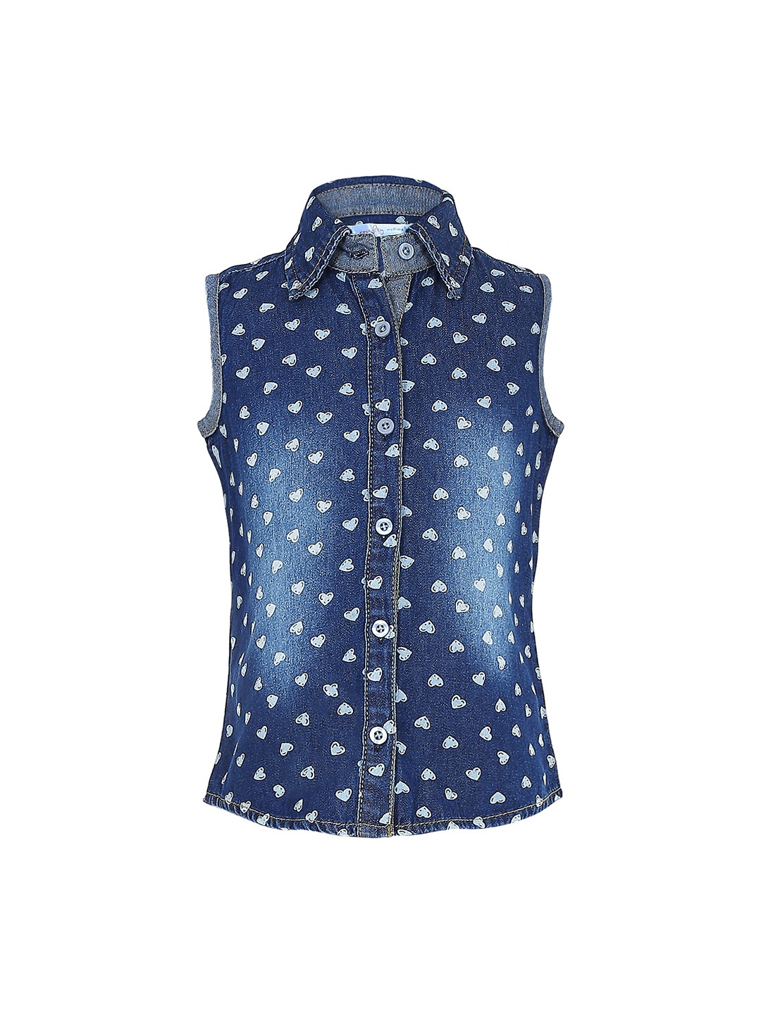 

naughty ninos Girls Blue Printed Regular Top