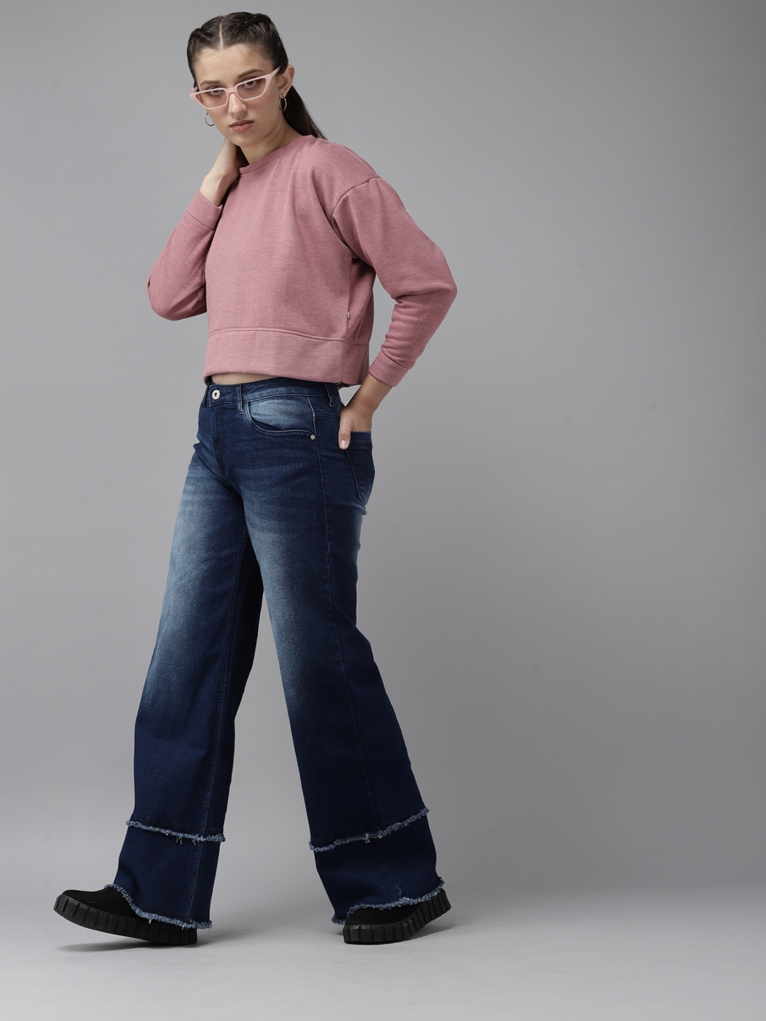

UTH by Roadster Girls Navy Blue Light Fade Stretchable Jeans