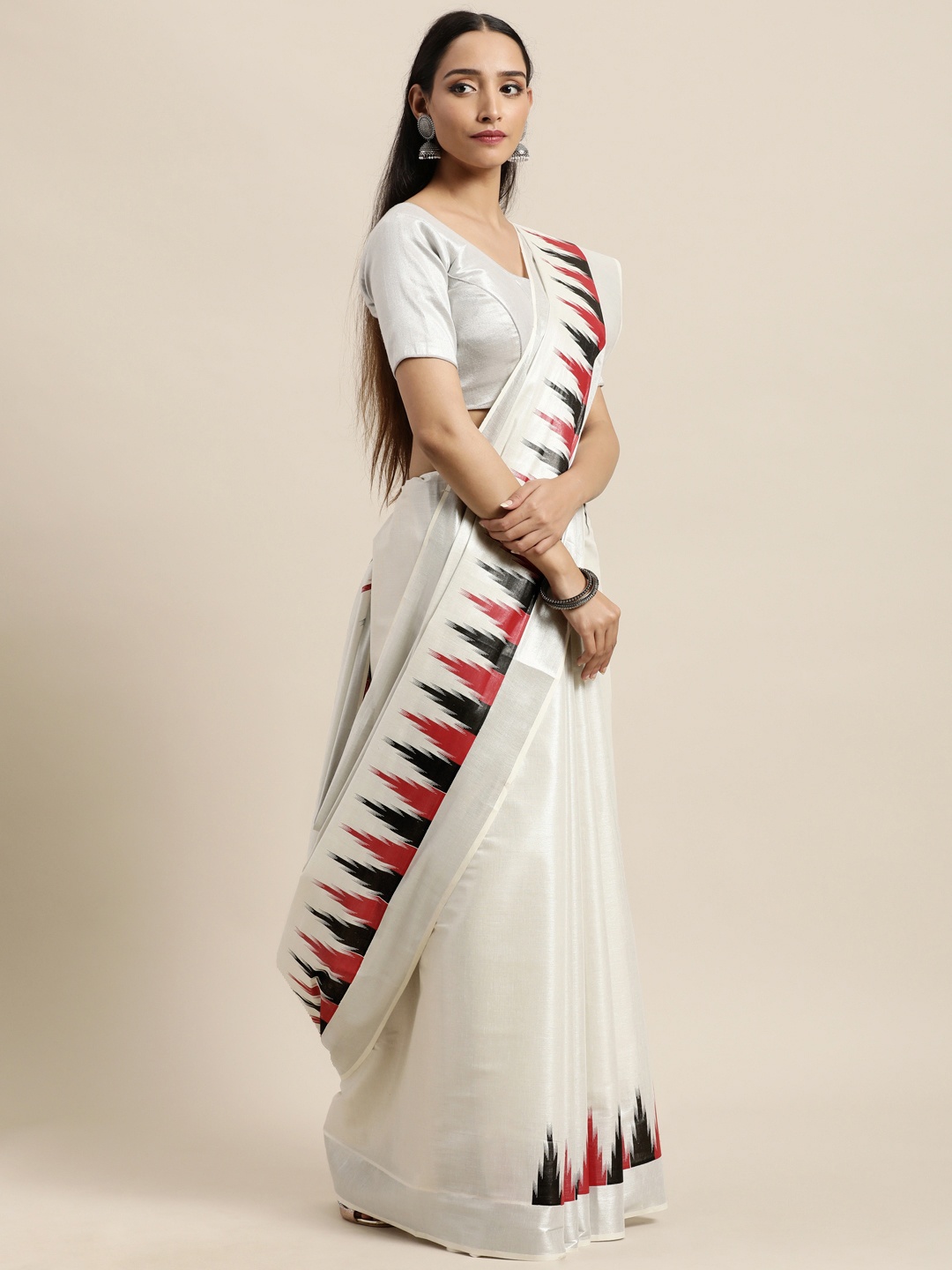 

Thara Saree Off White Pure Cotton Kasavu Sarees