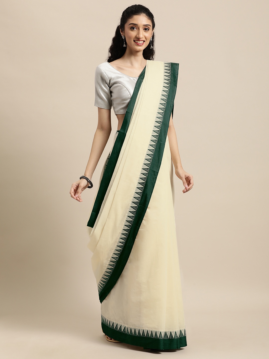 

Thara Saree Off White Pure Cotton Kasavu Sarees