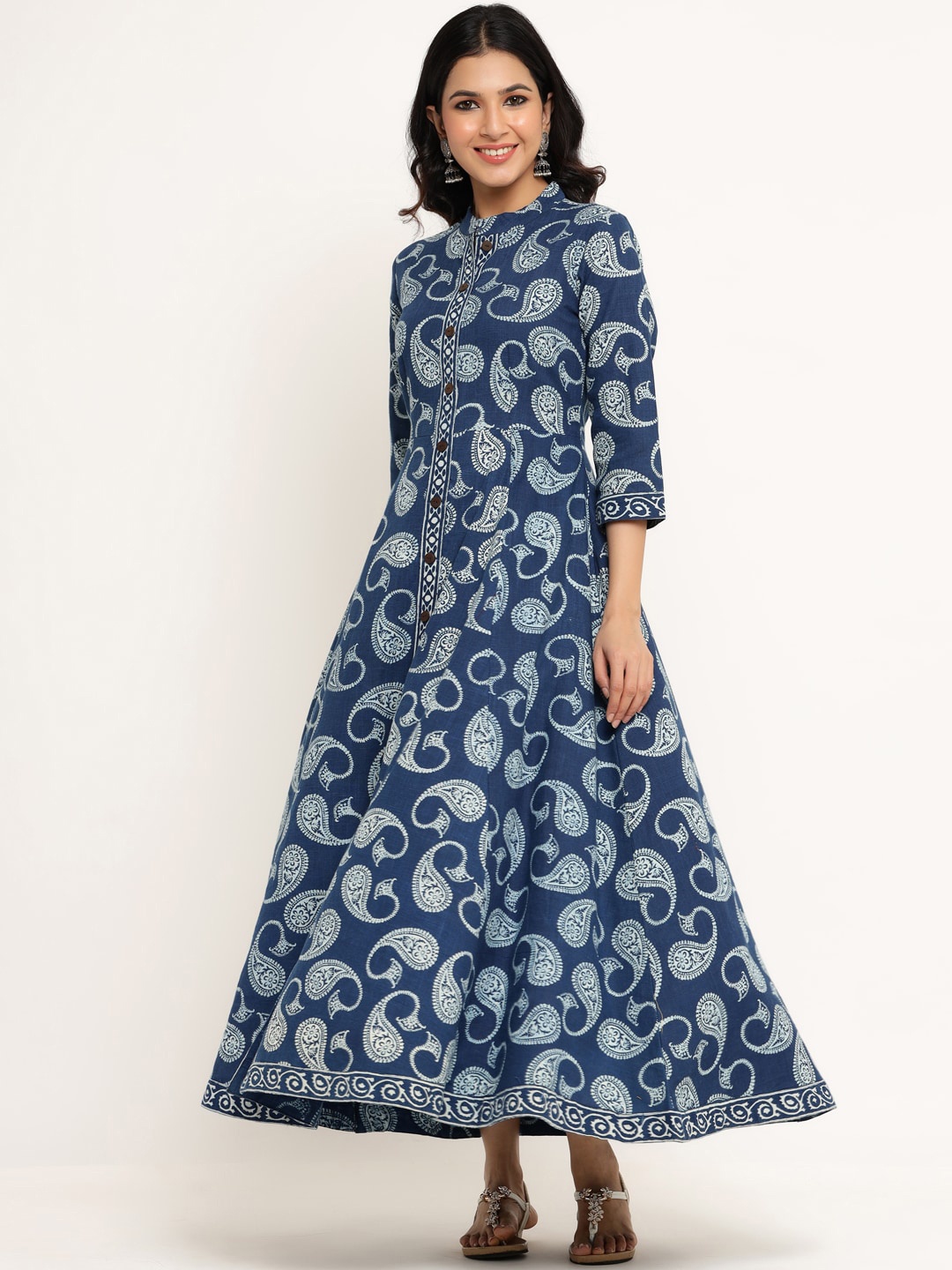 

Aprique FAB Women Blue Ethnic Motifs Printed Anarkali Kurta